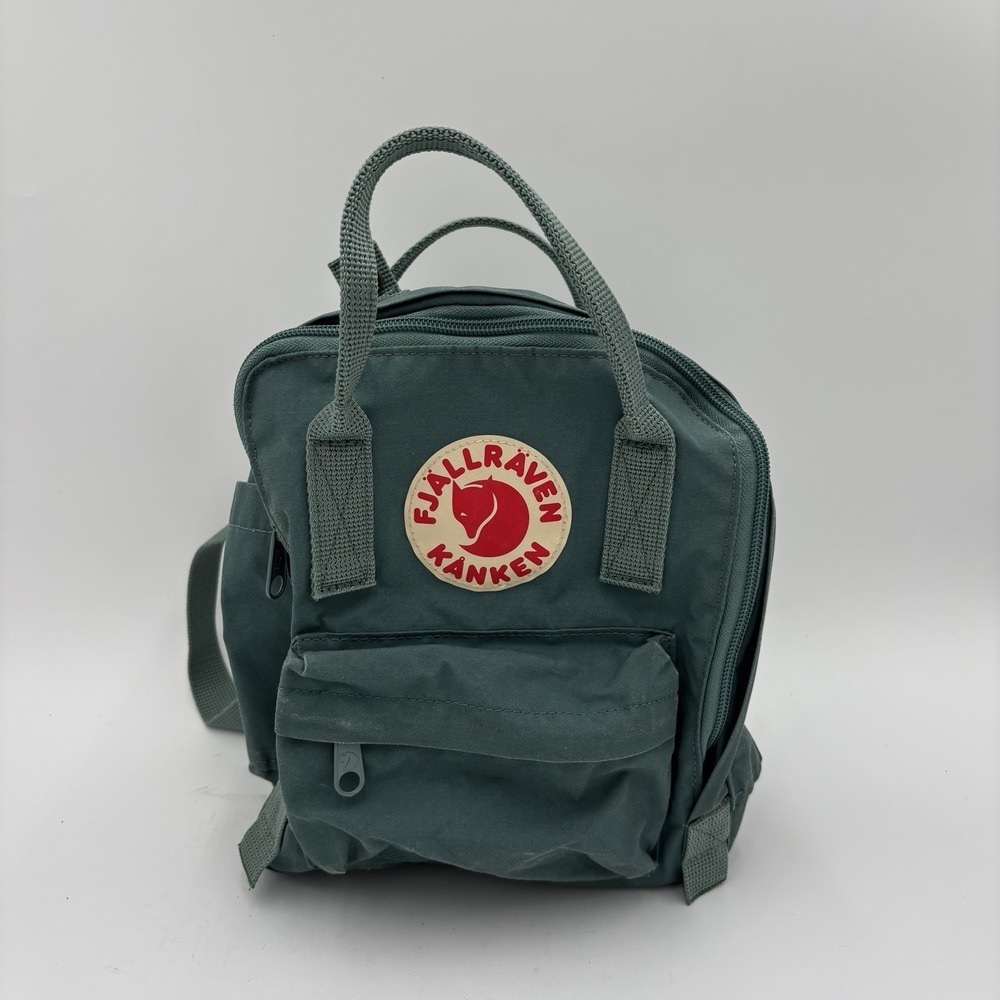 Fjallraven Kanken Mini Backpack Frost Green Canvas